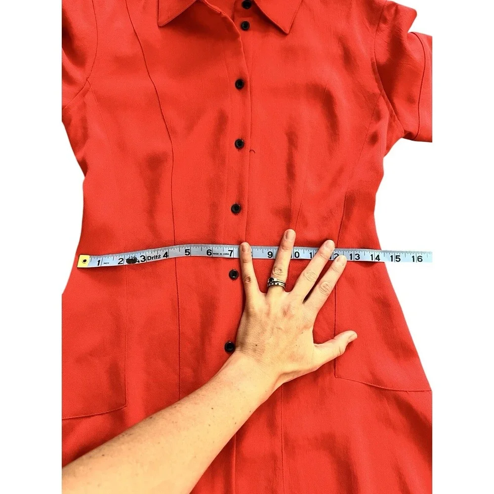 Proenza Schouler White Label Womens Red Short Sleeve Tennis Dress Fit Flare 0 XS